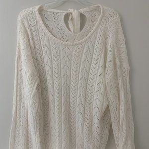 New Sz L Pink Lily White Long Sleeve Top